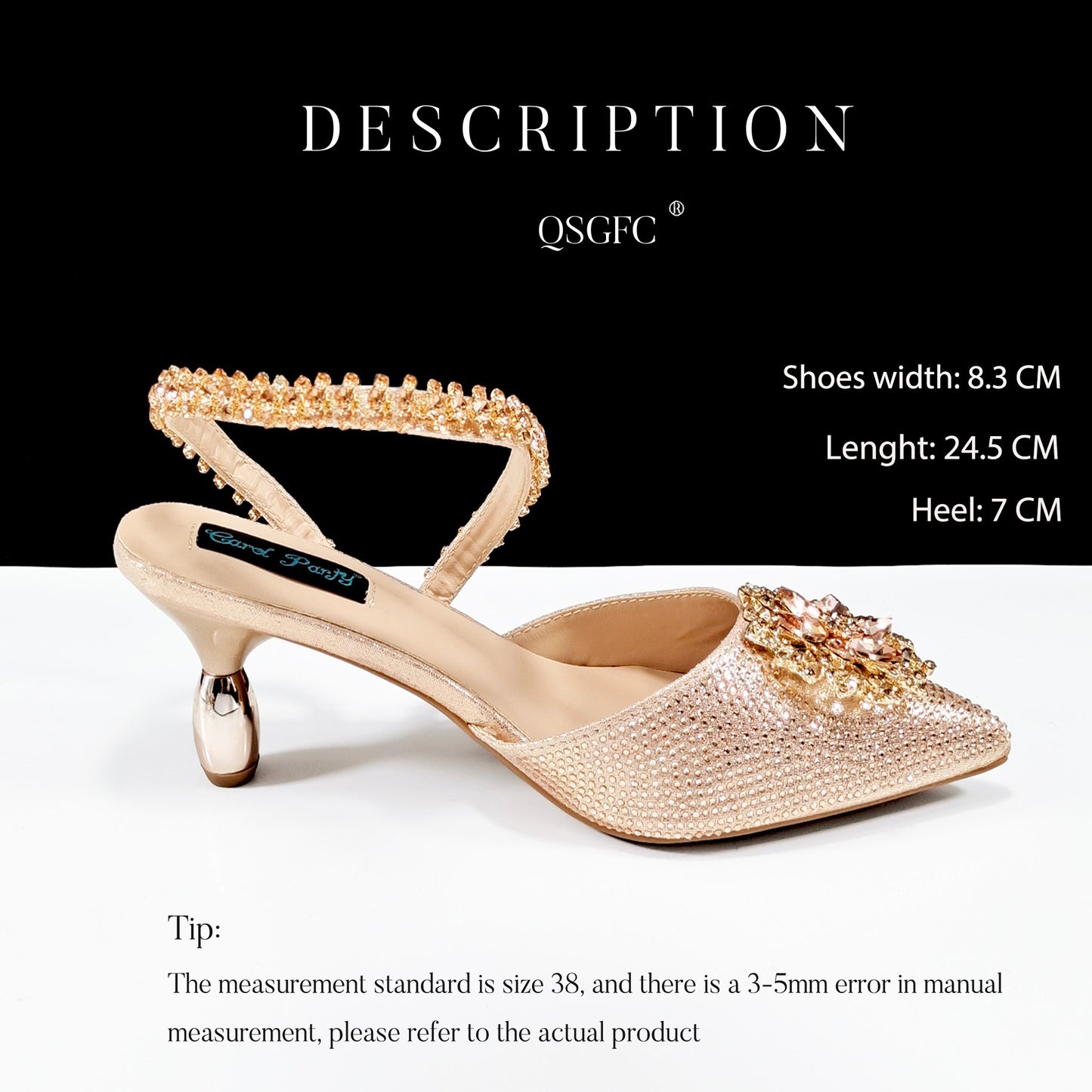 Sexy Damenschuhe und Taschen Anzug Bohrer Schnalle Blume dekorative Knöchel Bohrer Kette mit harter Kupplung