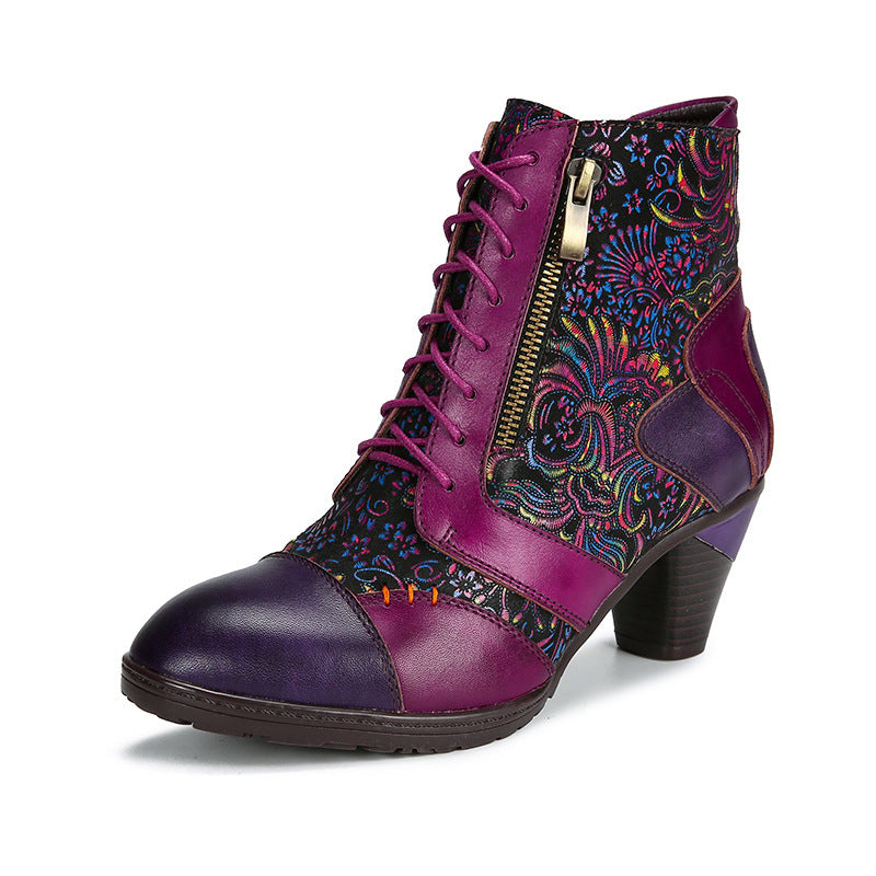 Ethnische Damen Vintage Lederstiefel