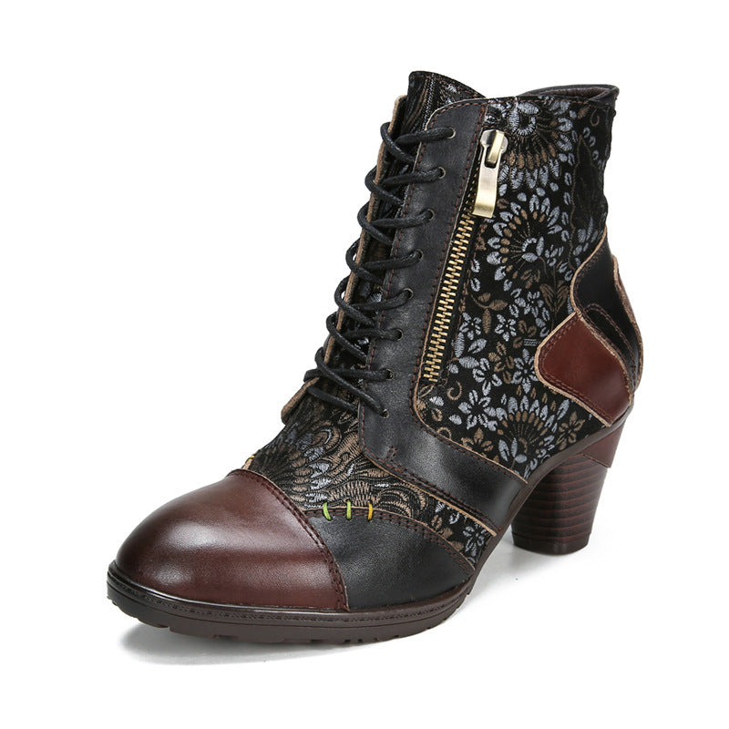 Ethnische Damen Vintage Lederstiefel
