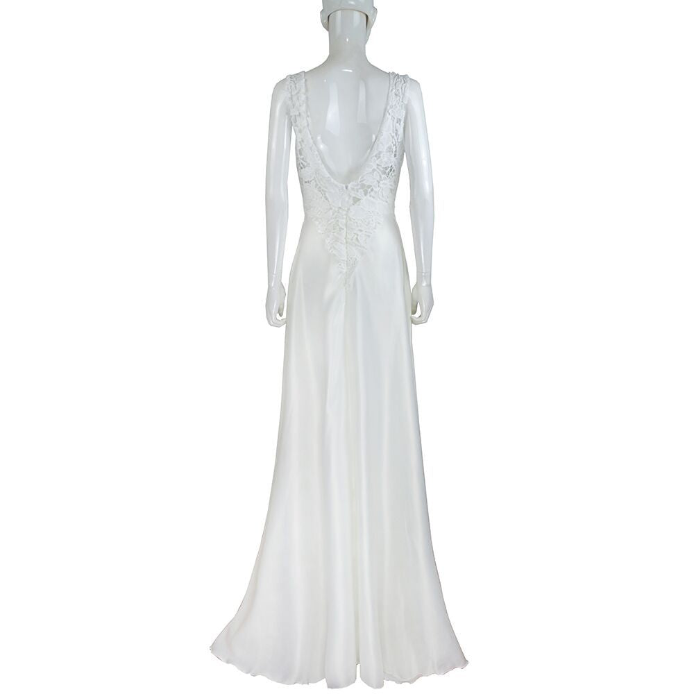 Wedding Women Clothing Women Solid Color Lace Splicing Sling Hollow Out Cutout Backless Dress Toast Dress Formal Dress