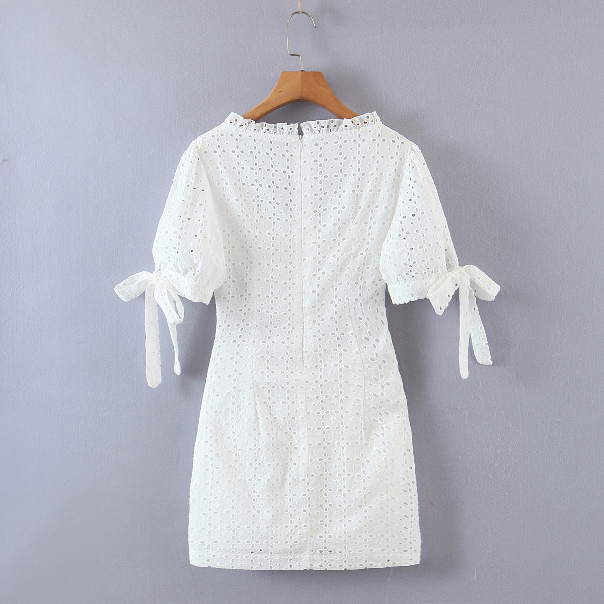 Spring Summer Women Clothing Sexy Lace Embroidery Waist Cutout Thin Dress