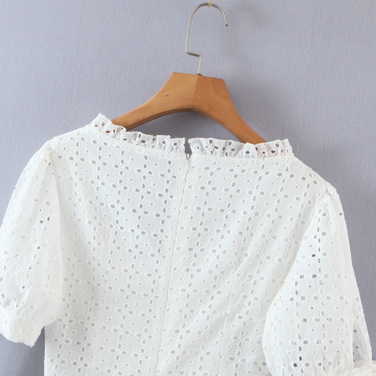 Spring Summer Women Clothing Sexy Lace Embroidery Waist Cutout Thin Dress