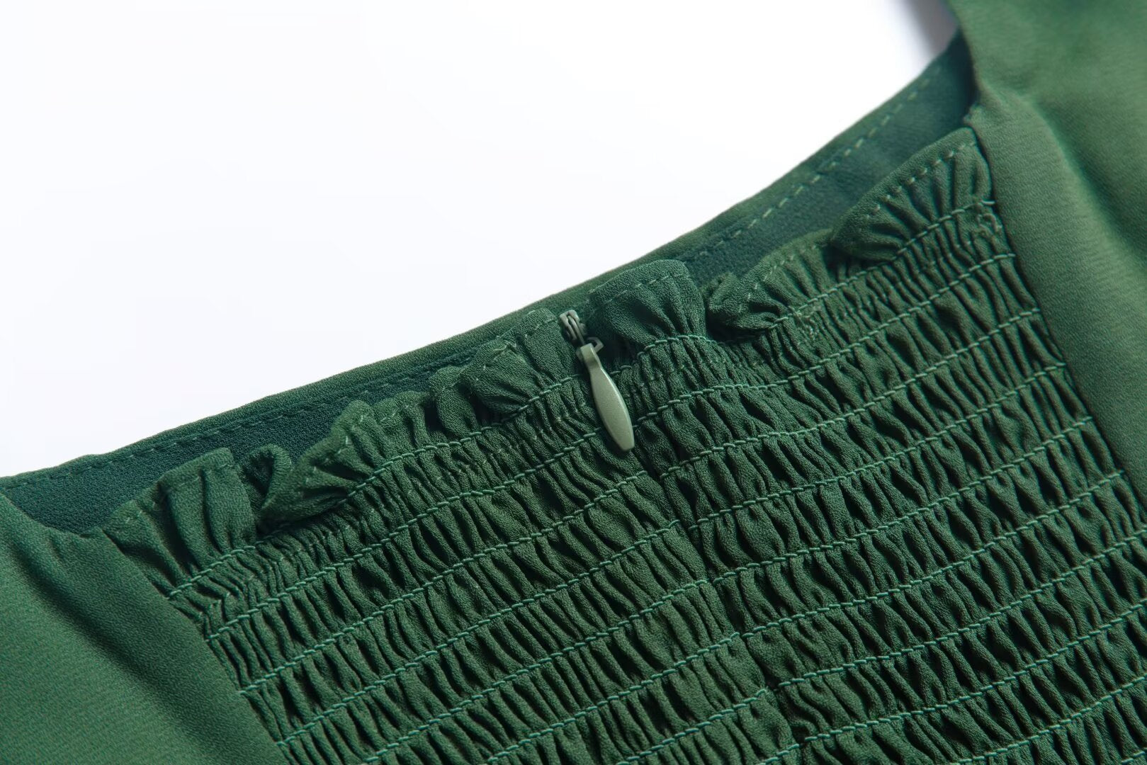 Summer Solid Color Dress Women Slim Fit Side Slit Green Mid Length Lace Up Cami Dress