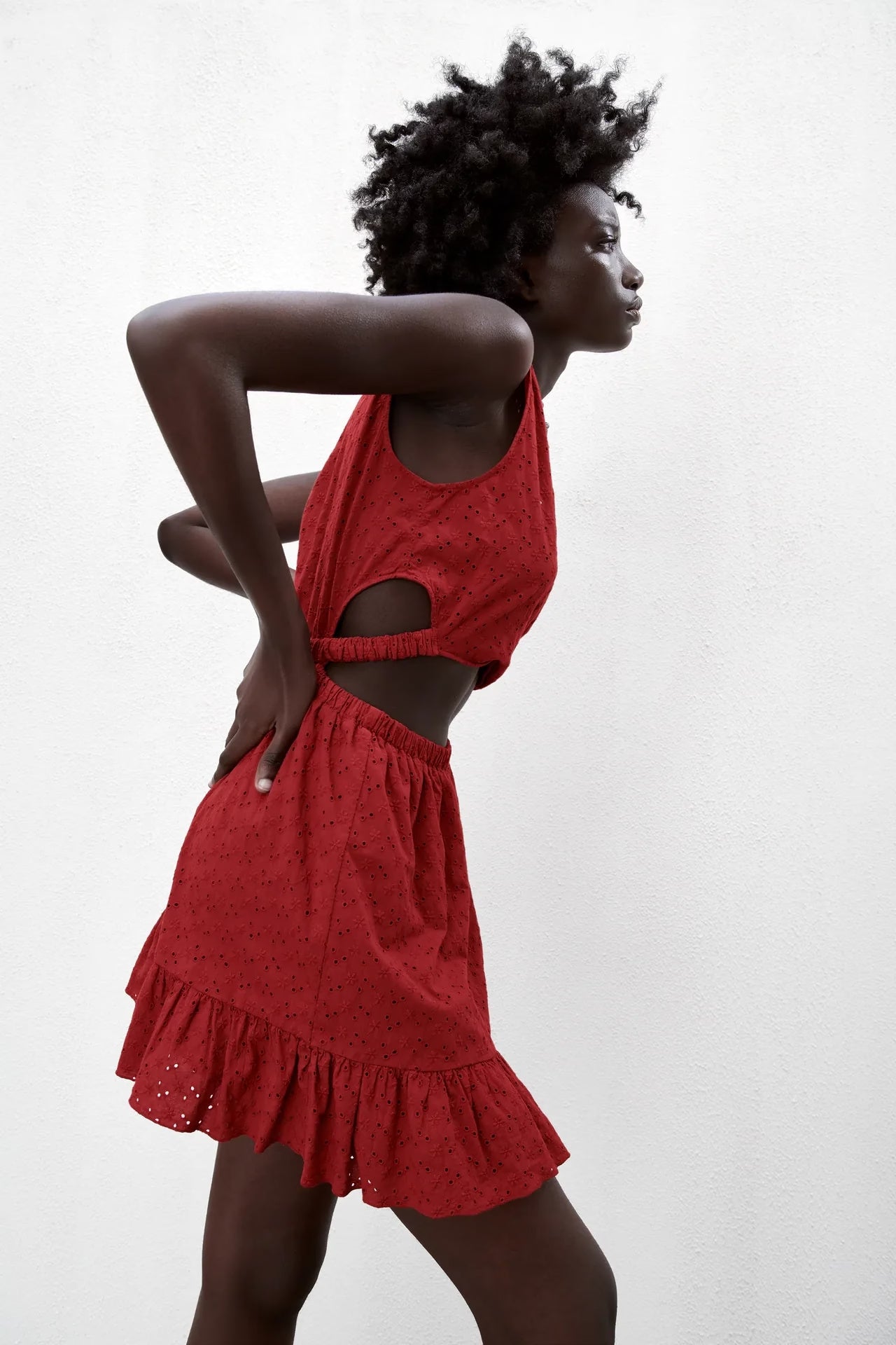 Spring Summer Hollow Out Cutout Embroidered Dress