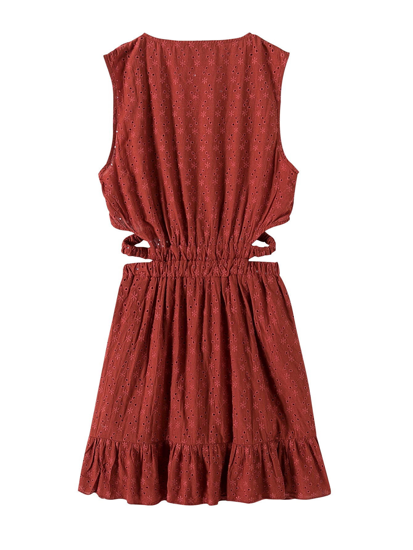 Spring Summer Hollow Out Cutout Embroidered Dress