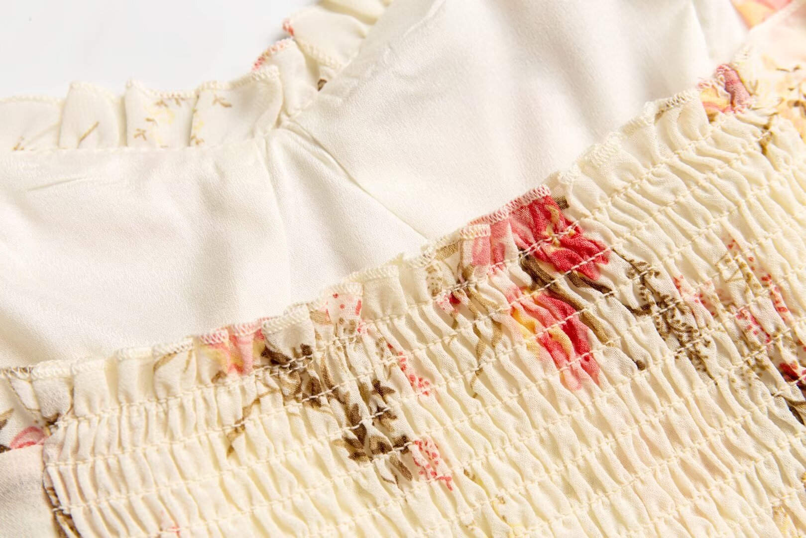 Spring Textured Vacation Casual Beige Printed Cami Dress