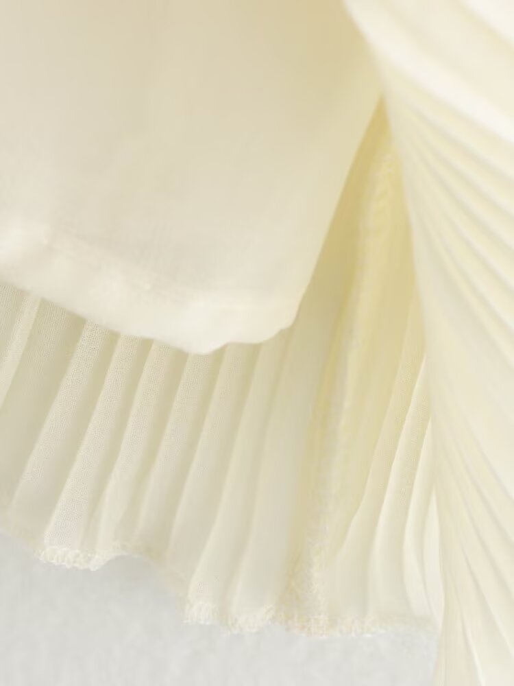 Fall Women Clothing Fashionable Elegant Pleated Waist Hollow Out Cutout Dress