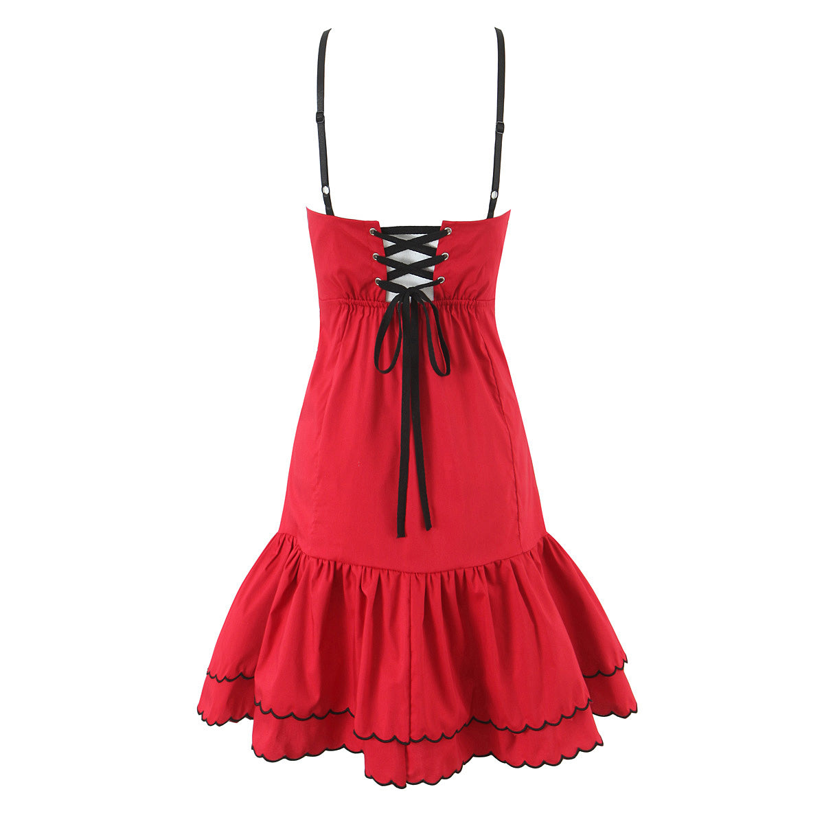 Spring Retro Sexy Embroidered Contrast Color Lace Sexy Tube Top Cami Dress