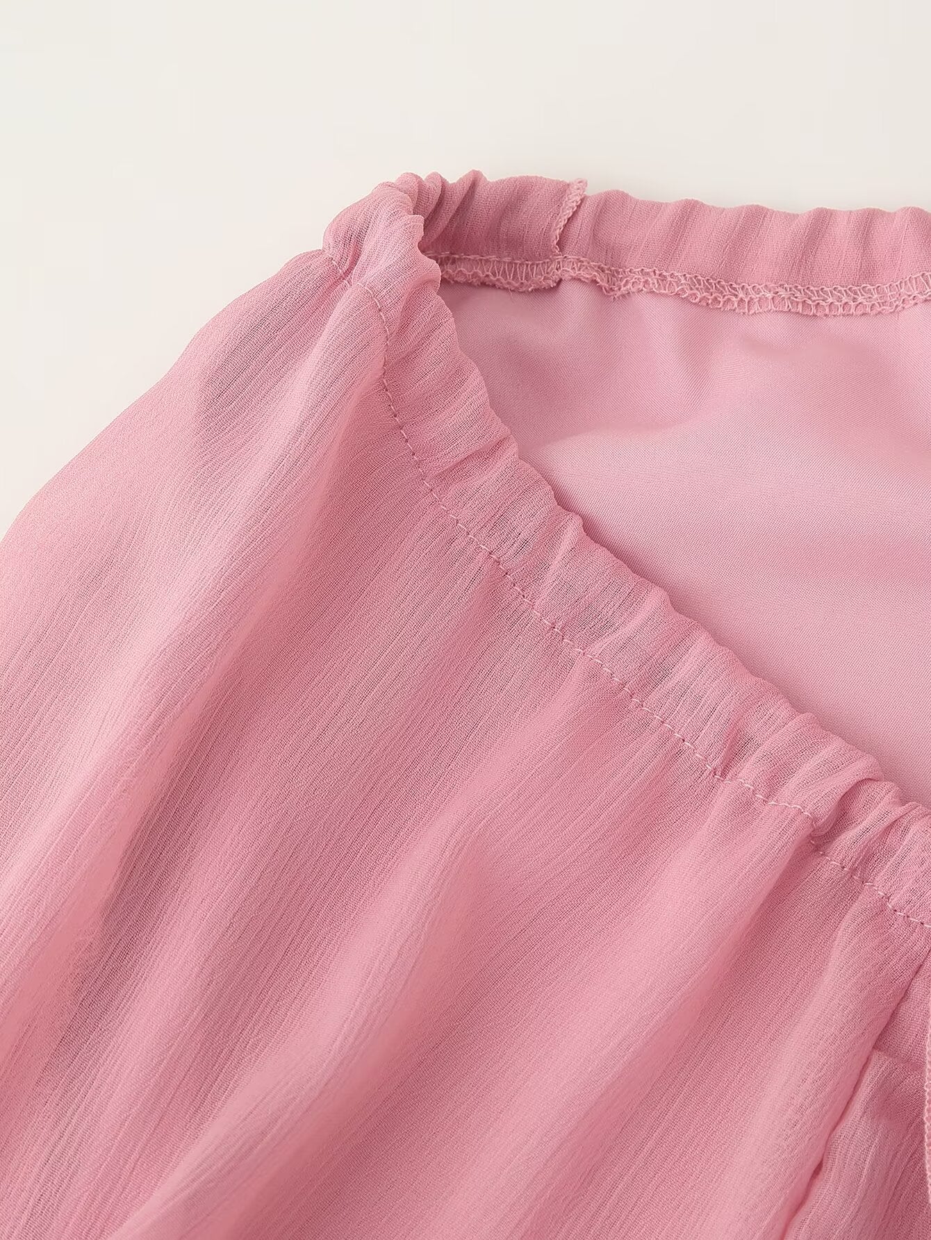 Women Clothing Design Laminated Ruffled Tied Chiffon Dress