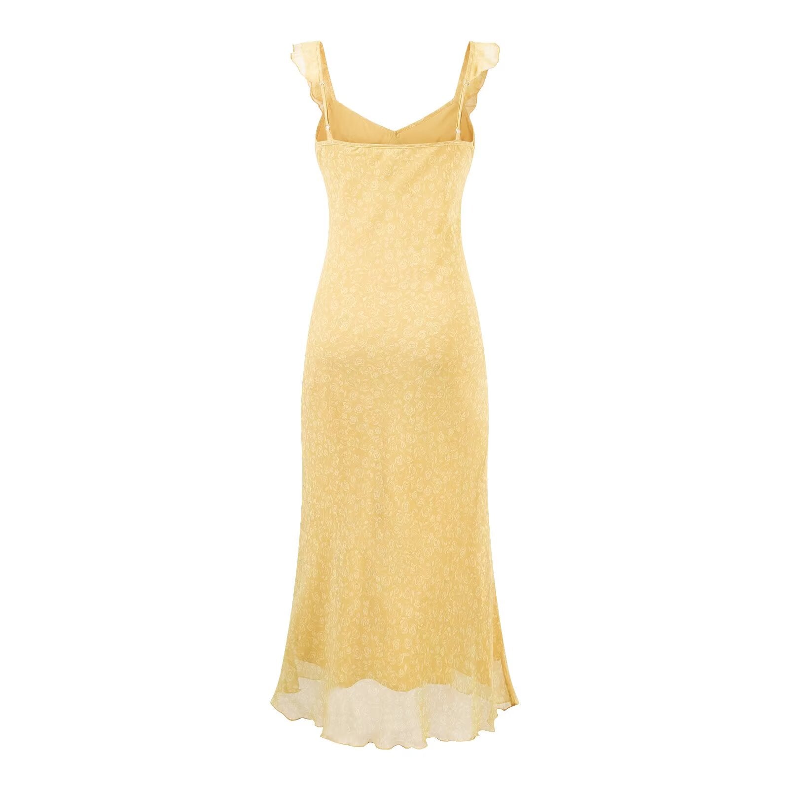 Summer Romantic Gentle Tea Break Lace up Rose Floral Dress Waist Tight Slimming Elegant Maxi Dress