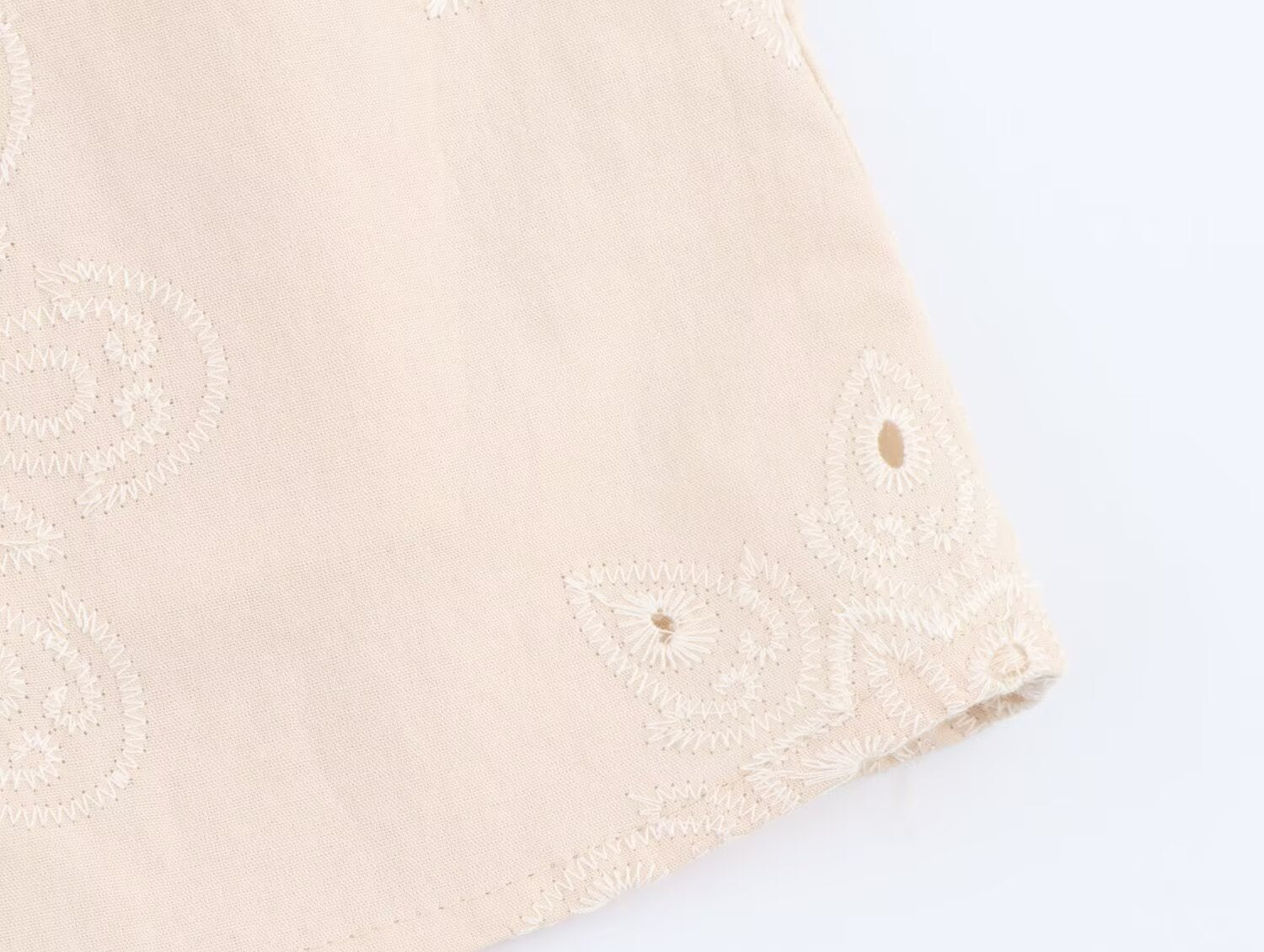 Women Clothing Summer Office Sleeveless Hollow Out Cutout Embroidery Short Dress