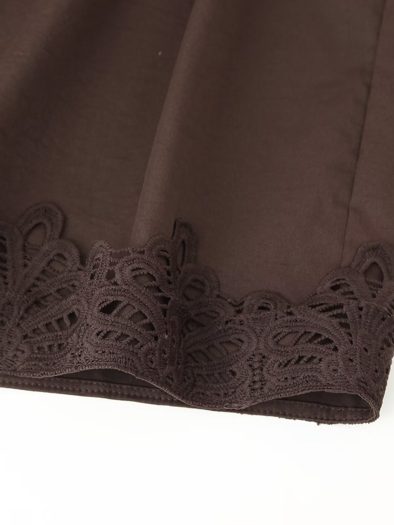 Women Clothing Summer Niche Gentle Two Color Hollow Out Cutout Lace Button Decoration Maxi Dress