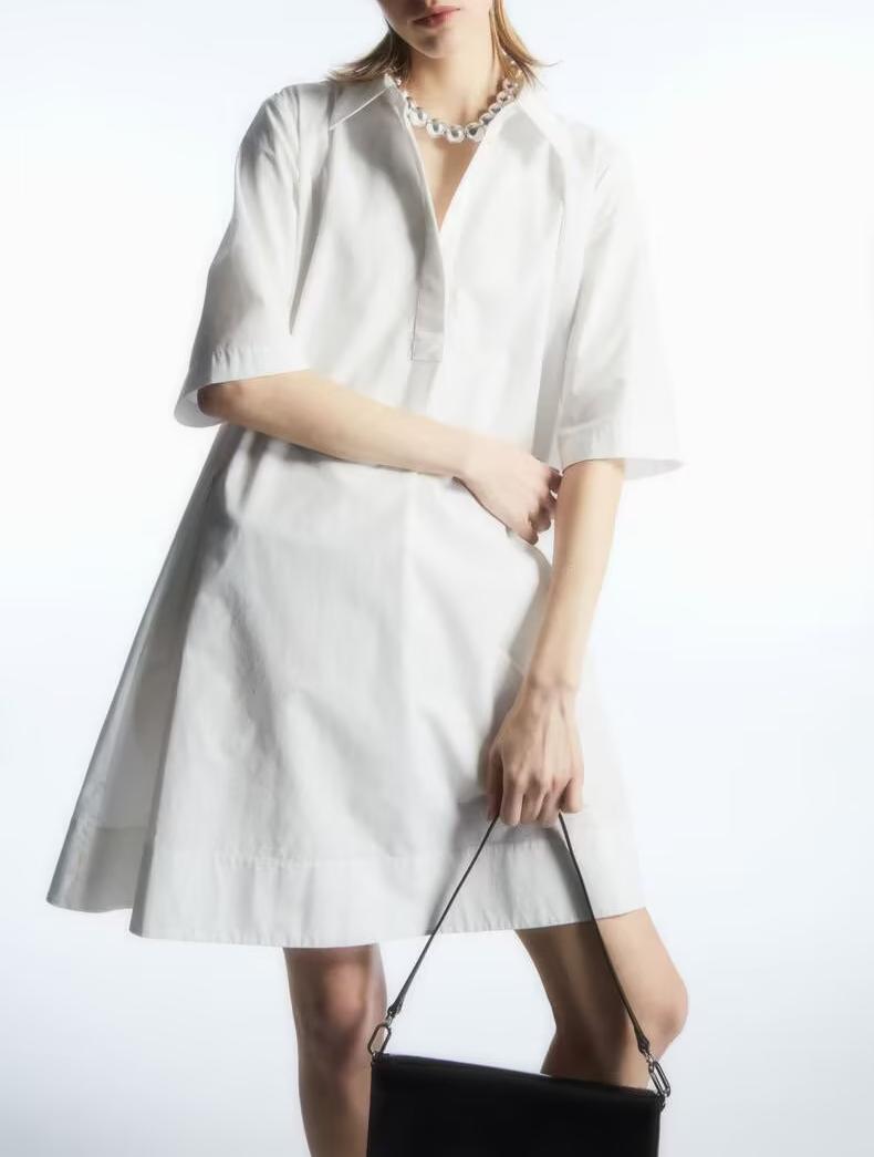 A line Mini Dress Women Summer Solid Color Loose Short Dress
