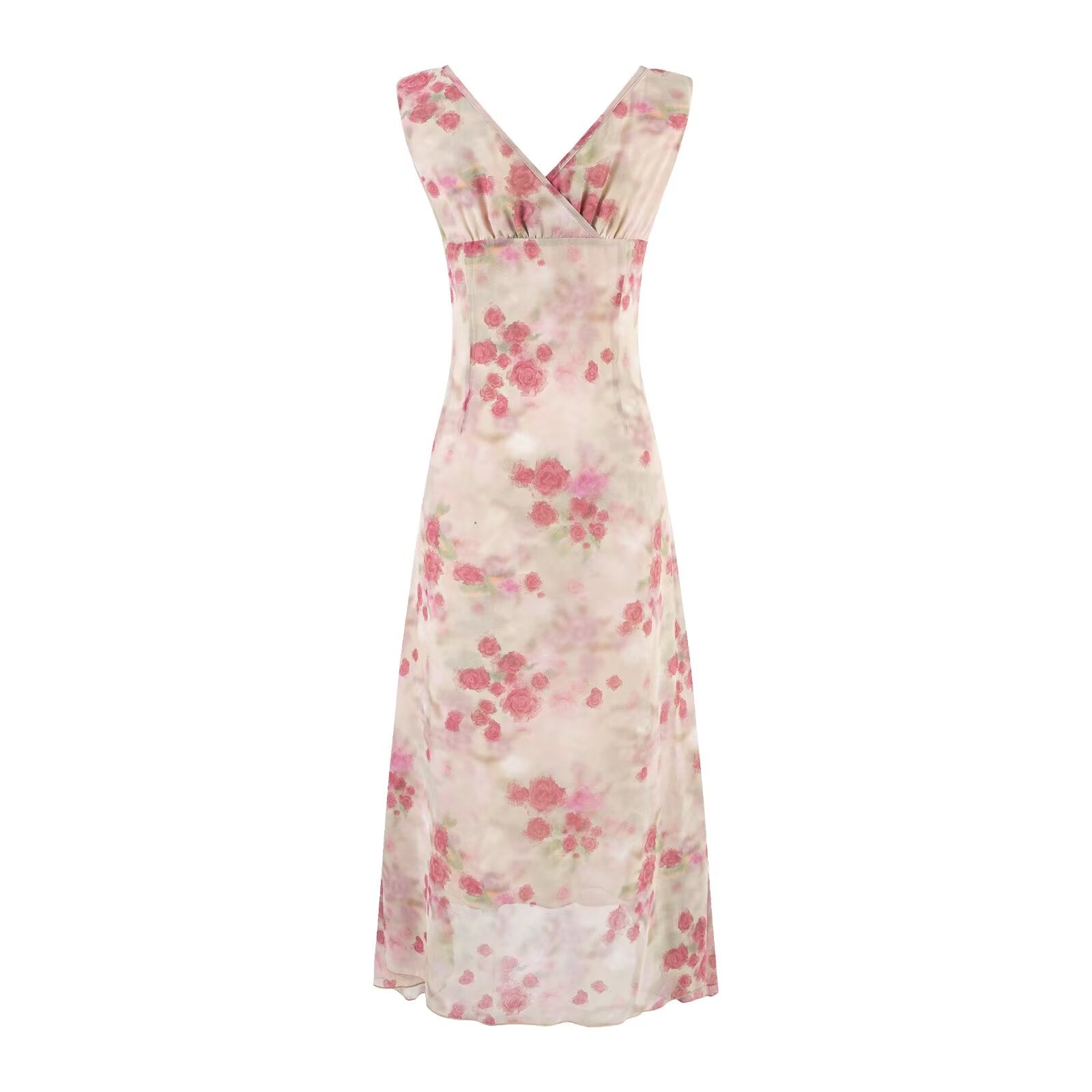 Summer Ruffled Lace up Sexy Casual Printing Maxi Dress