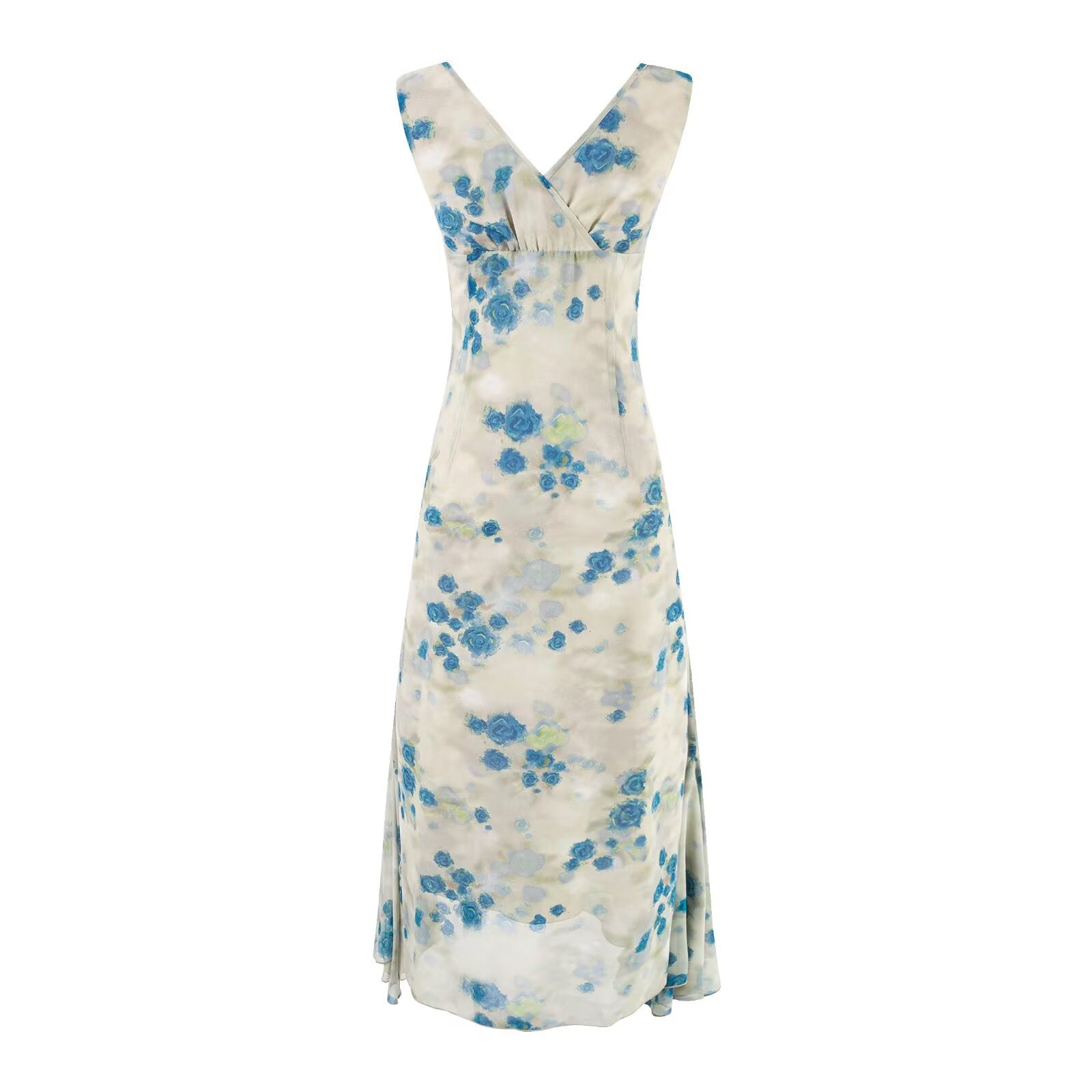 Summer Ruffled Lace up Sexy Casual Printing Maxi Dress