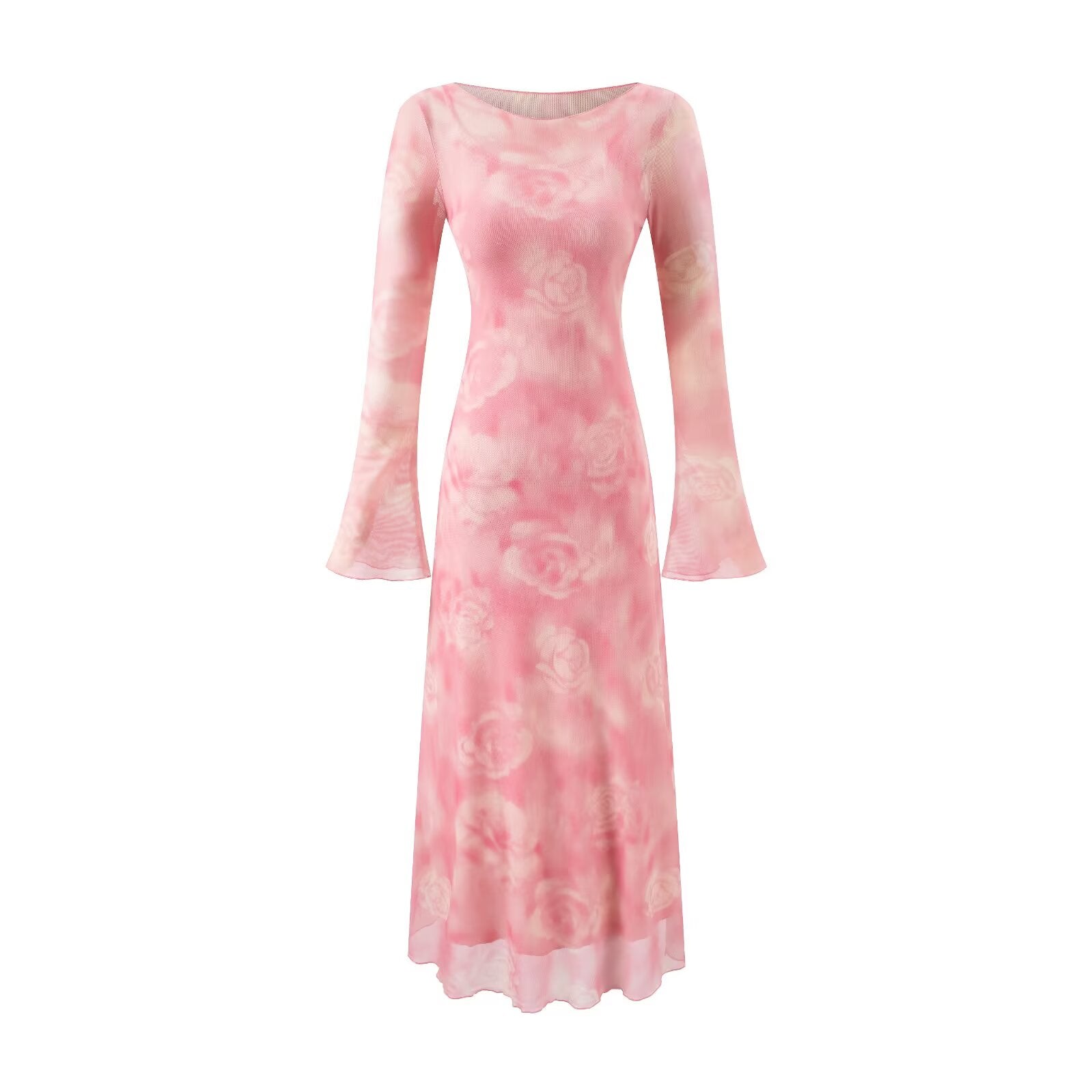 Summer Casual Sexy Micro Stretch Long Sleeve Waist Slimming Figure Dress