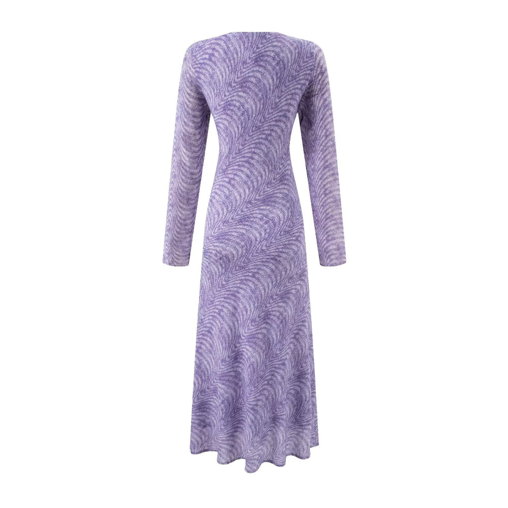 Summer Vacation Beach Casual Sexy V neck Tied Long Sleeves Dress