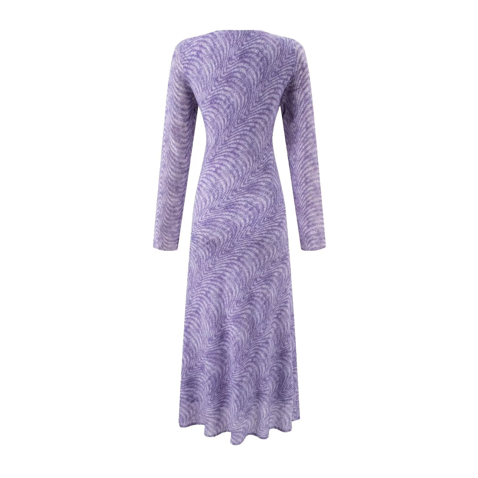 Summer Vacation Beach Casual Sexy V neck Tied Long Sleeves Dress