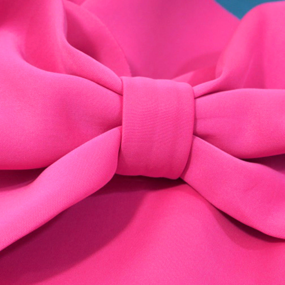 3D Bowknot Sexy One Shoulder Ruffled Bow Slim High Waist Evening Dress Women