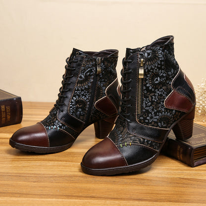 Ethnische Damen Vintage Lederstiefel