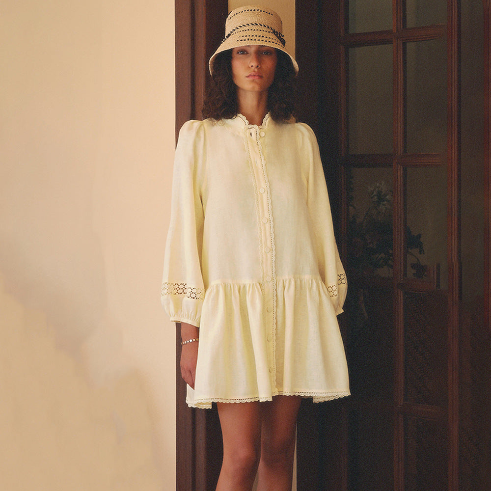 Arrival Pleated Cardigan Short Dress Women Sexy Single Breasted Slim Dress