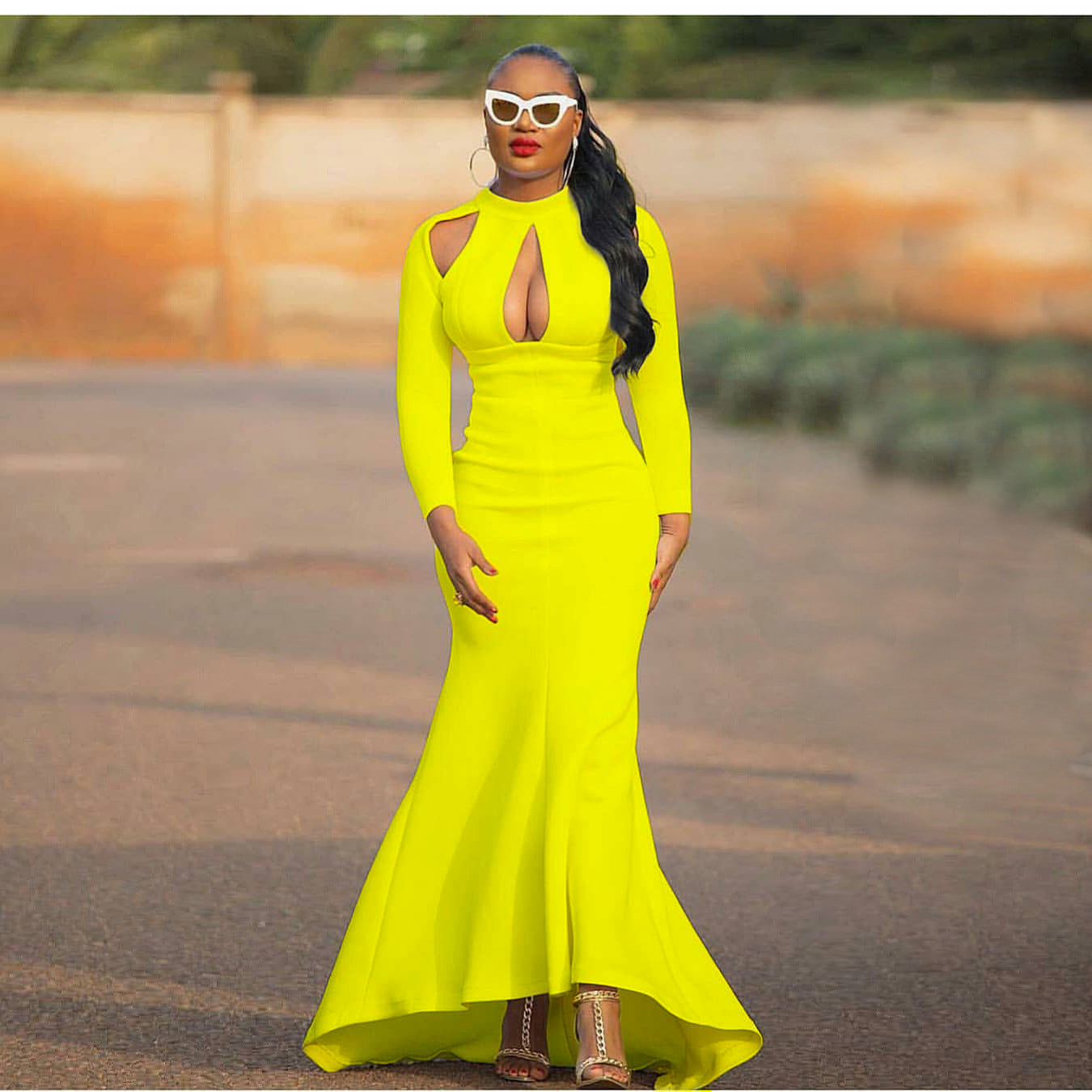 Autumn Women Clothing High Waist Sexy Fishtail Dress African Dress
