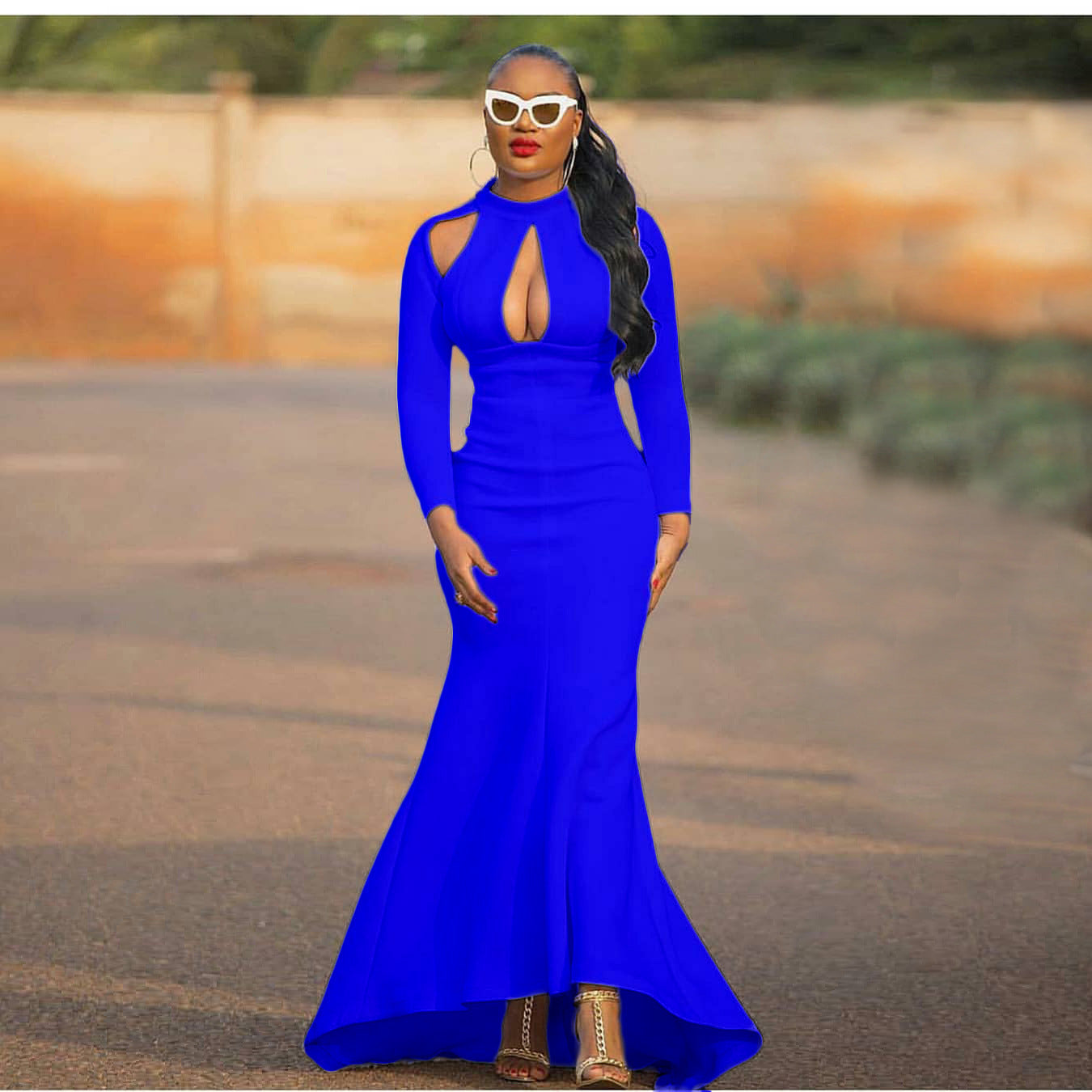 Autumn Women Clothing High Waist Sexy Fishtail Dress African Dress